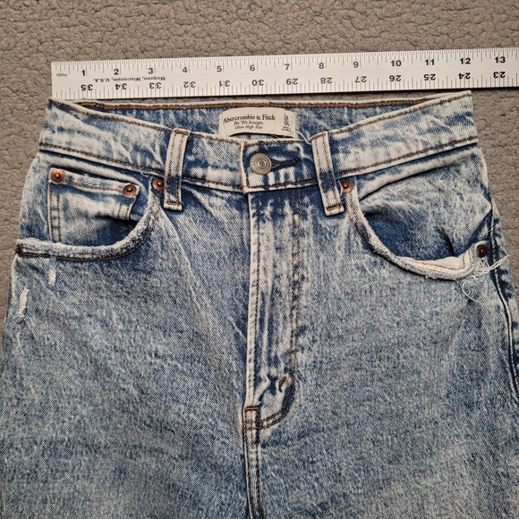 Abercrombie & Fitch Jeans 24 00 Blue 90s Straight Ultra High Rise Acid Wash - Picture 7 of 9